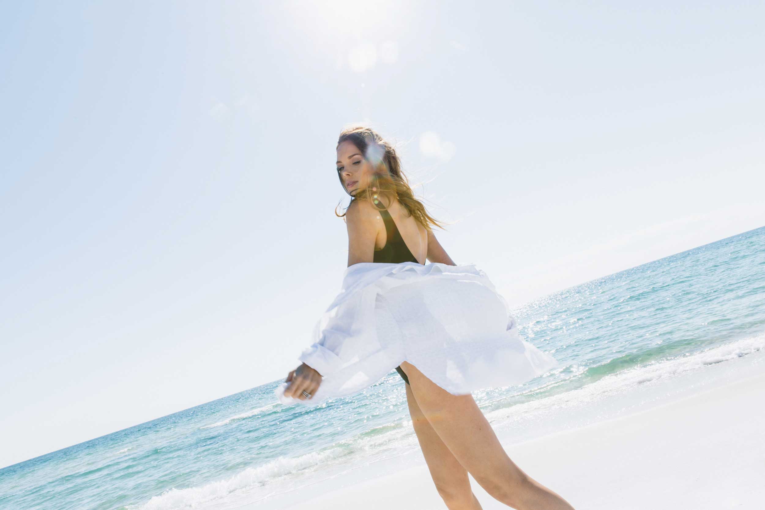 A Day at the Beach — Swimsuit: Karla ColettoTunic:Frank &amp; EileenSunglasses: Tom Ford